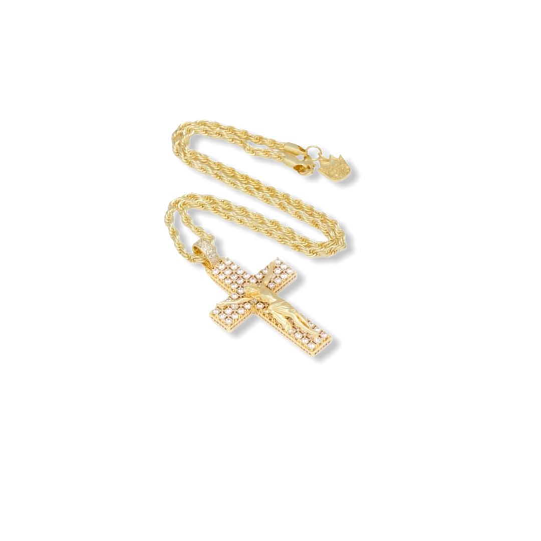 KING ICE: Notorious BIG 14K Crucifix Necklace - On Time Fashions Tuscaloosa