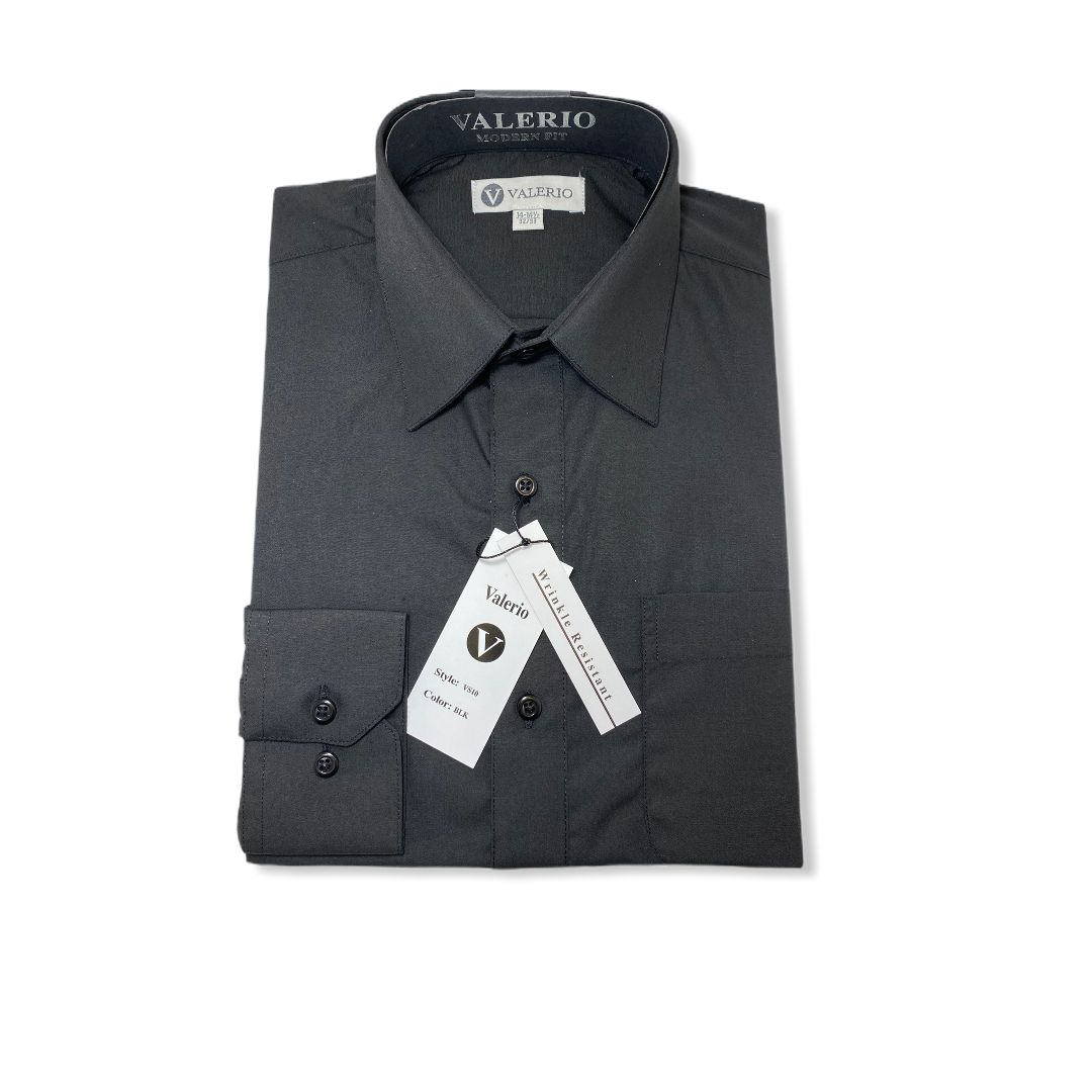 Valerio Black Dress Shirt - On Time Fashions Tuscaloosa