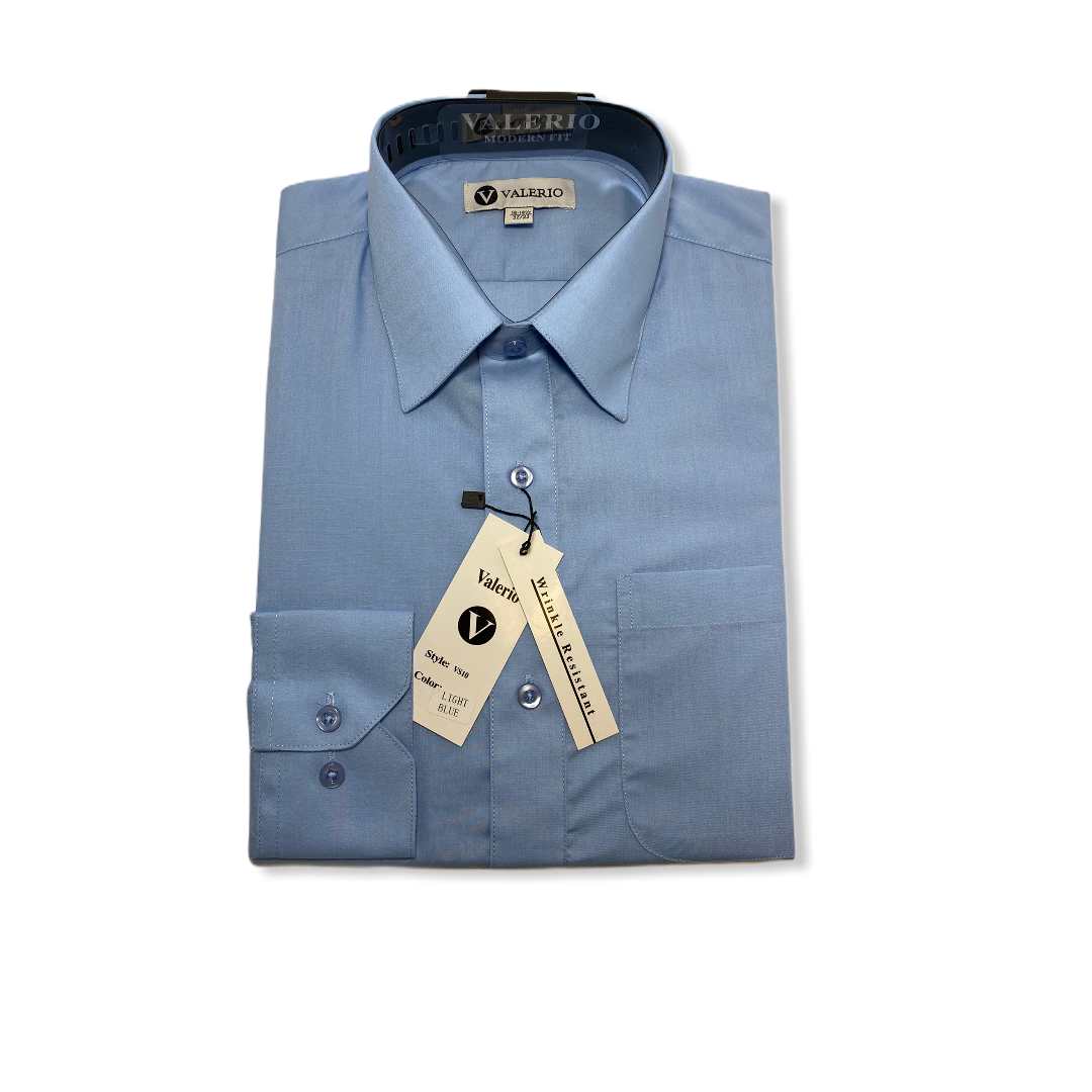 Valerio Lt. Blue Dress Shirt - On Time Fashions Tuscaloosa