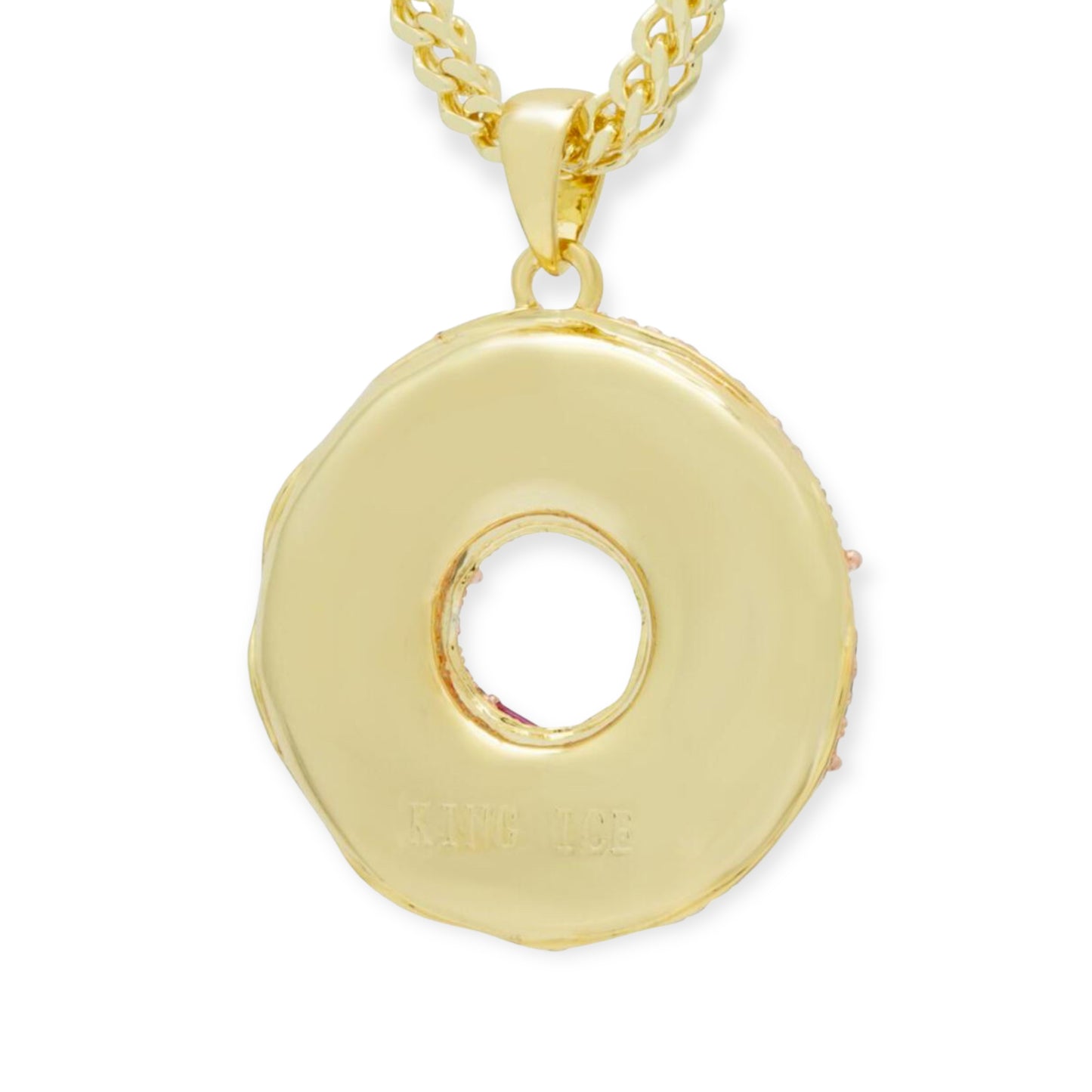 KING ICE: 14k Pink Donut Necklace