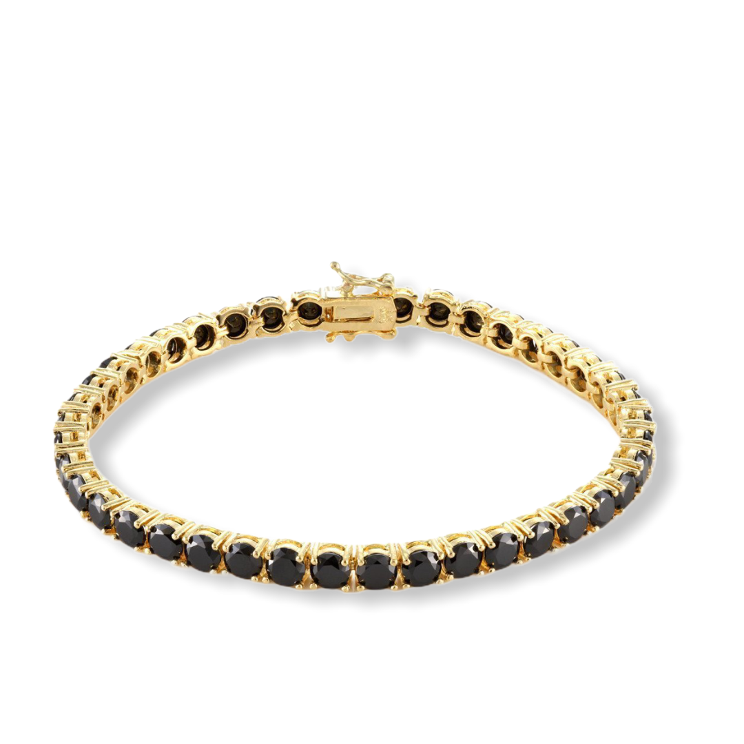 KING ICE: Single Row Onyx Tennis Bracelet - On Time Fashions Tuscaloosa