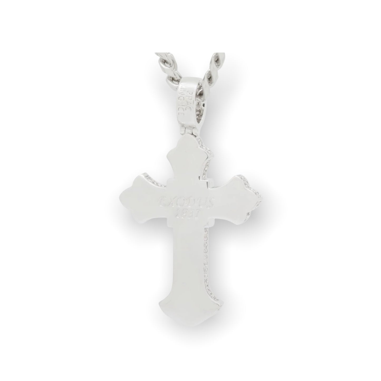 KING ICE: Fleur De Lis Cross Necklace