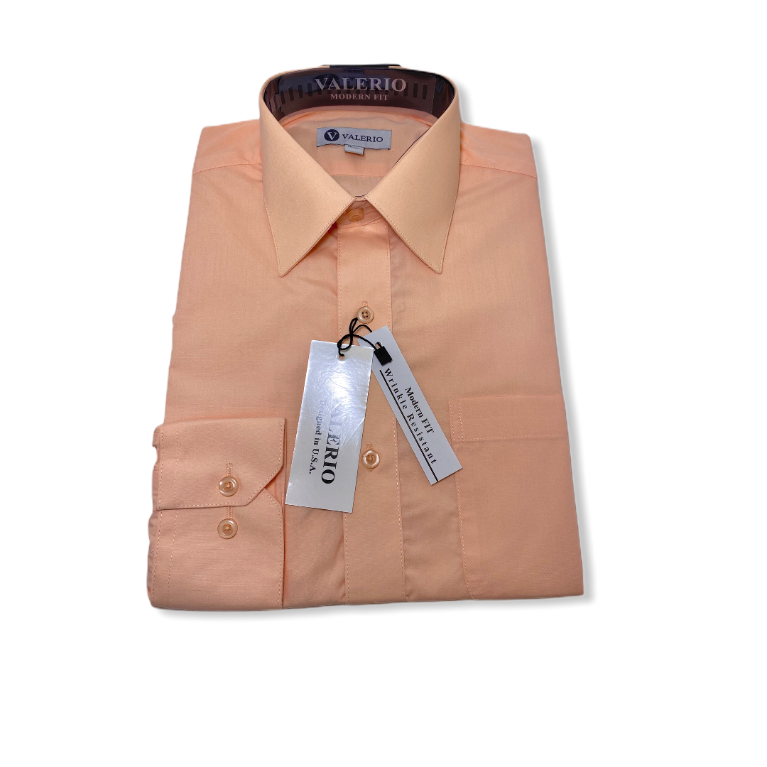 Valerio Peach Dress Shirt - On Time Fashions Tuscaloosa