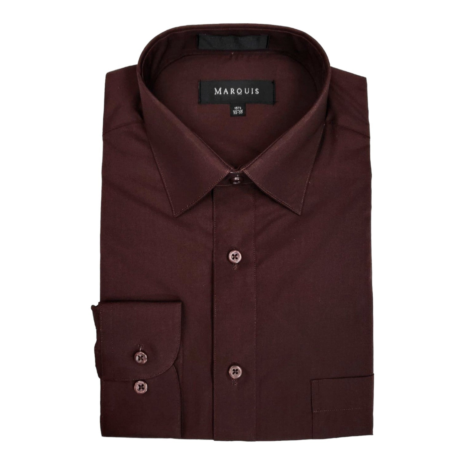 Marquis: Modern Fit Dress Shirt 009 Chocolate / 19.5 34/35 Marquis: Modern Fit Dress Shirt 009 Chocolate / 19.5 34/35