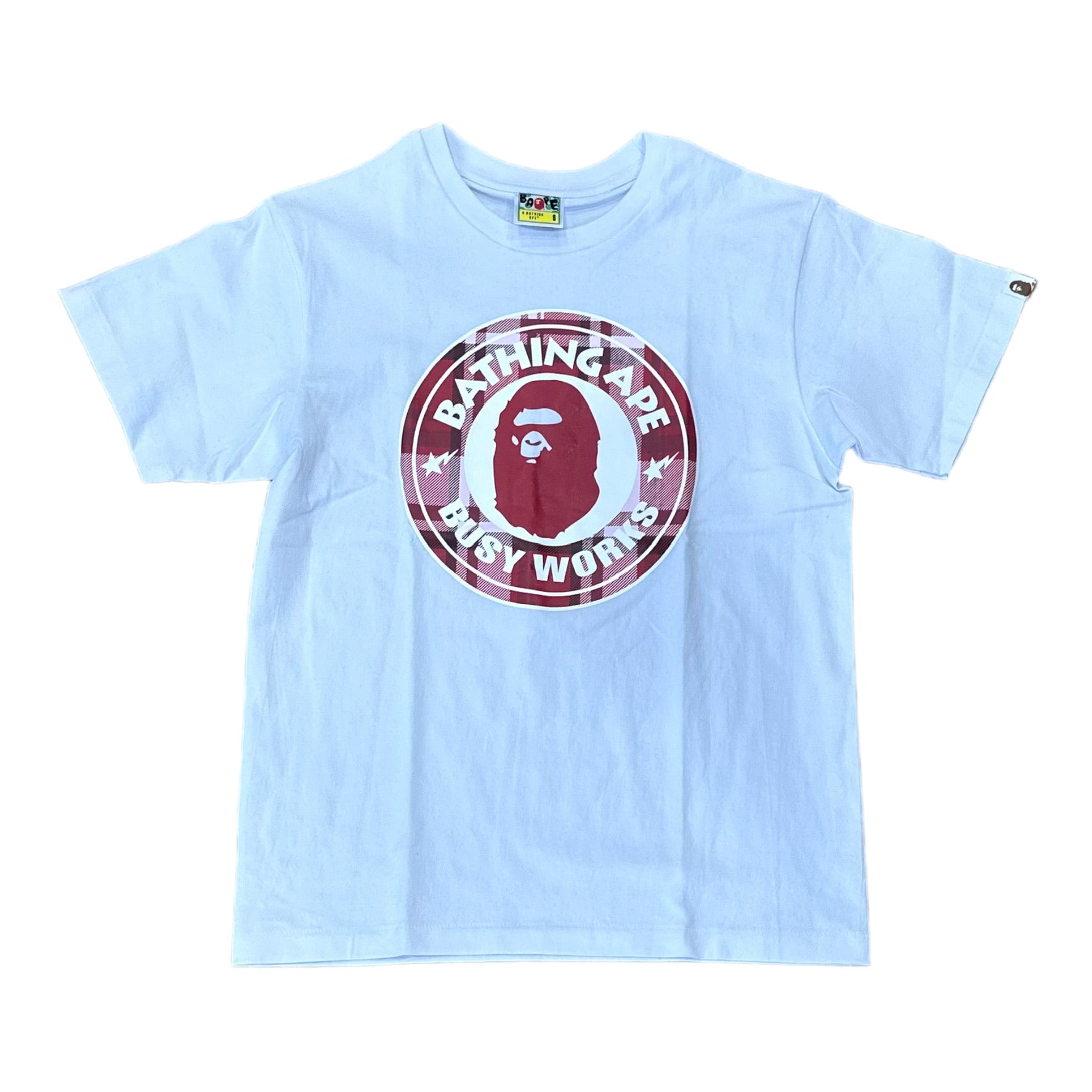 BATHING APE: Plaid Bape Busy Works SS Tee