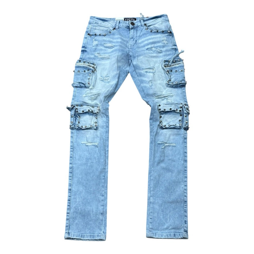 FOCUS: Studded Cargo Denim 2401