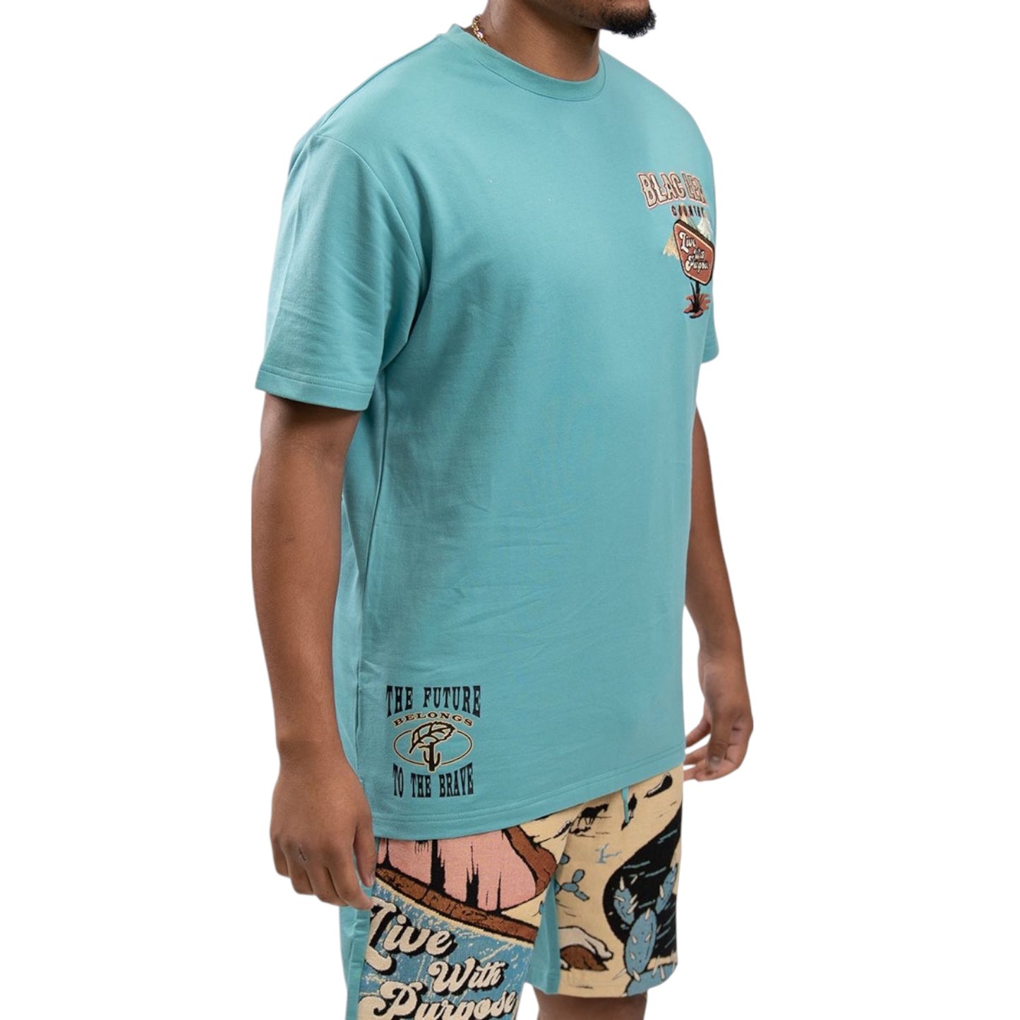 BLAC LEAF: Tapestry Knit Short Set