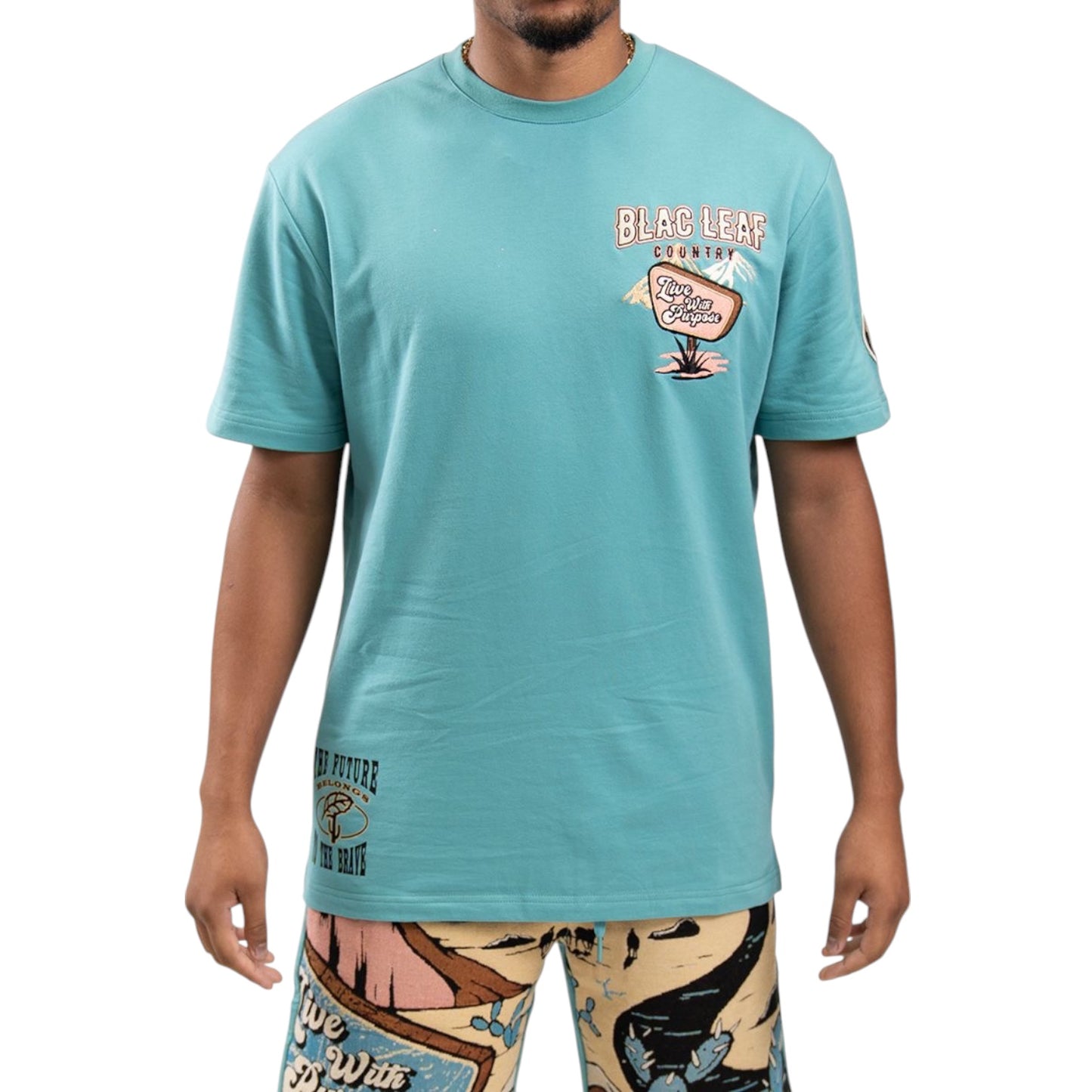 BLAC LEAF: Tapestry Knit Short Set