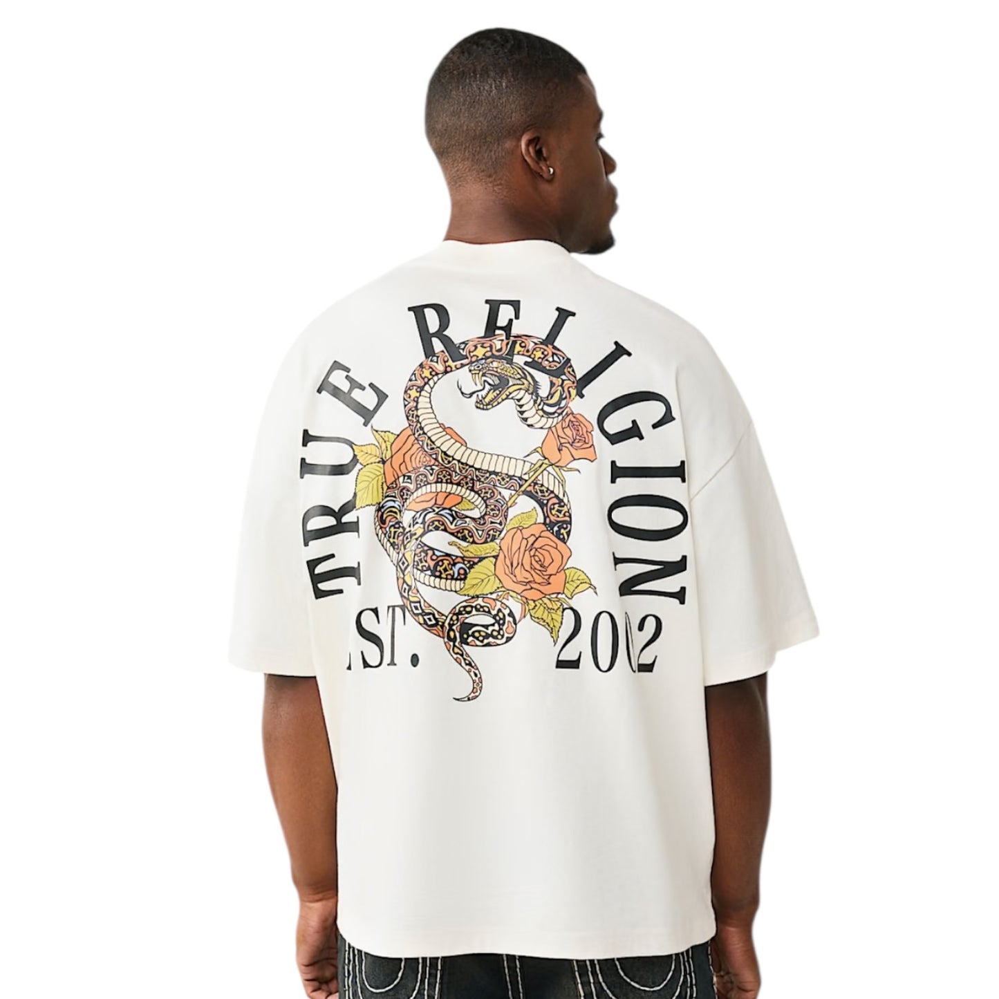 TRUE RELIGION: Floral Snake SS Tee 110491