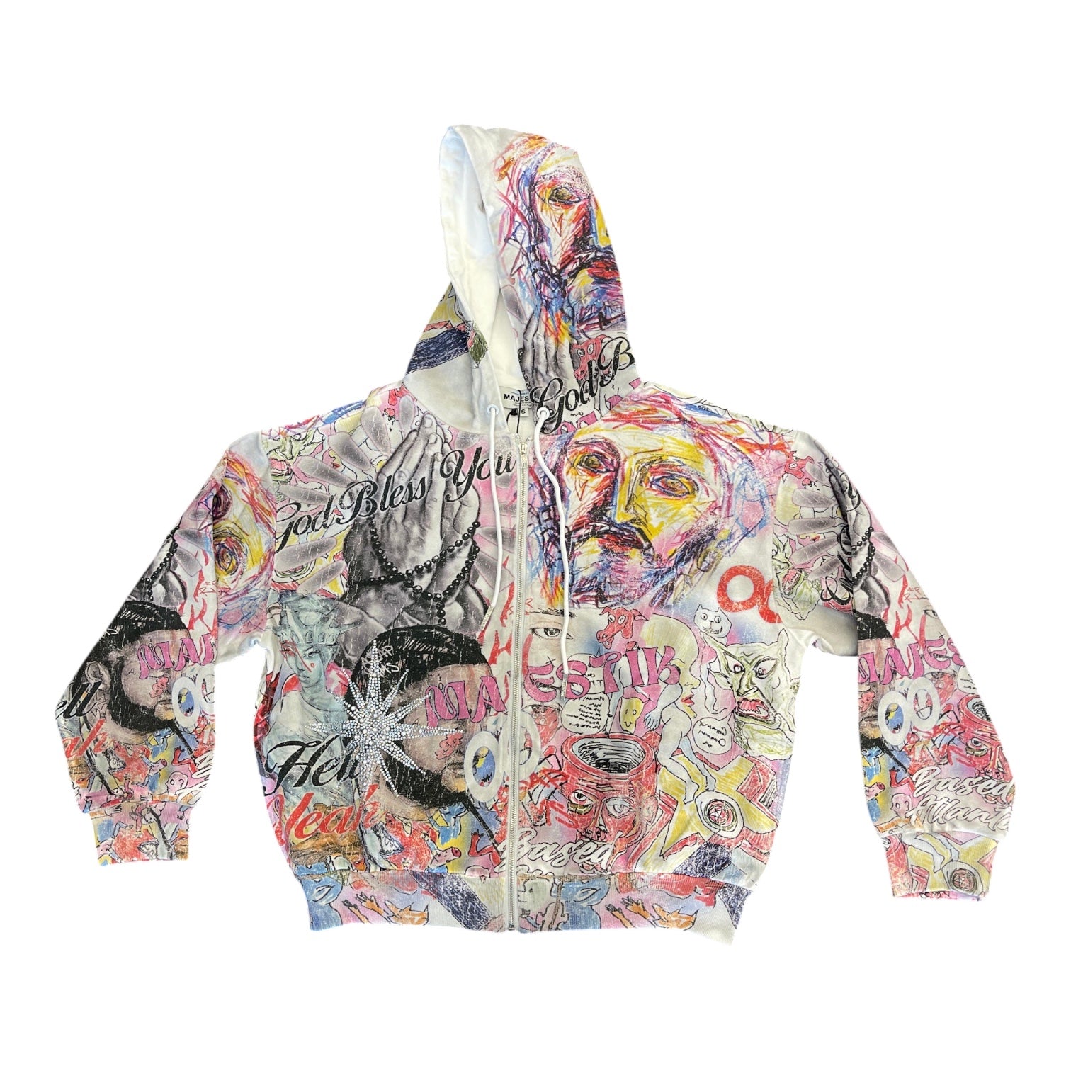 MAJESTIK: God Bless Zip Down Hoodie FT2672