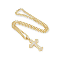 KING ICE: Fleur De Lis Cross Necklace