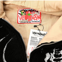 VERY RARE: Skeletons Sherpa Zip Up Sweater