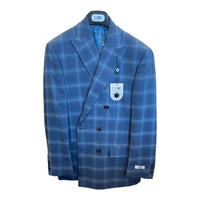 TAYION: Double Breast Plaid Modern Suit RAZ0092