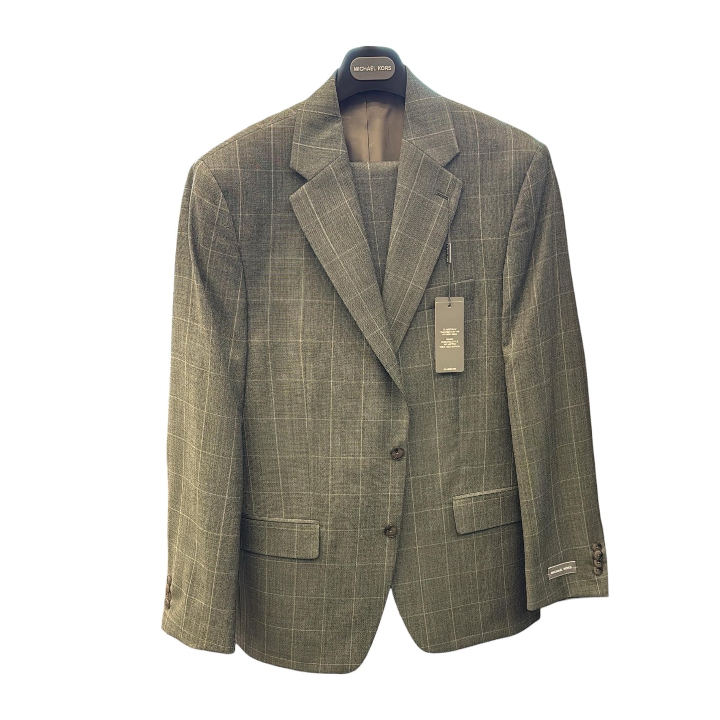 Michael Kors: 2pc. Windowpane Modern Fit Suit KDW0730