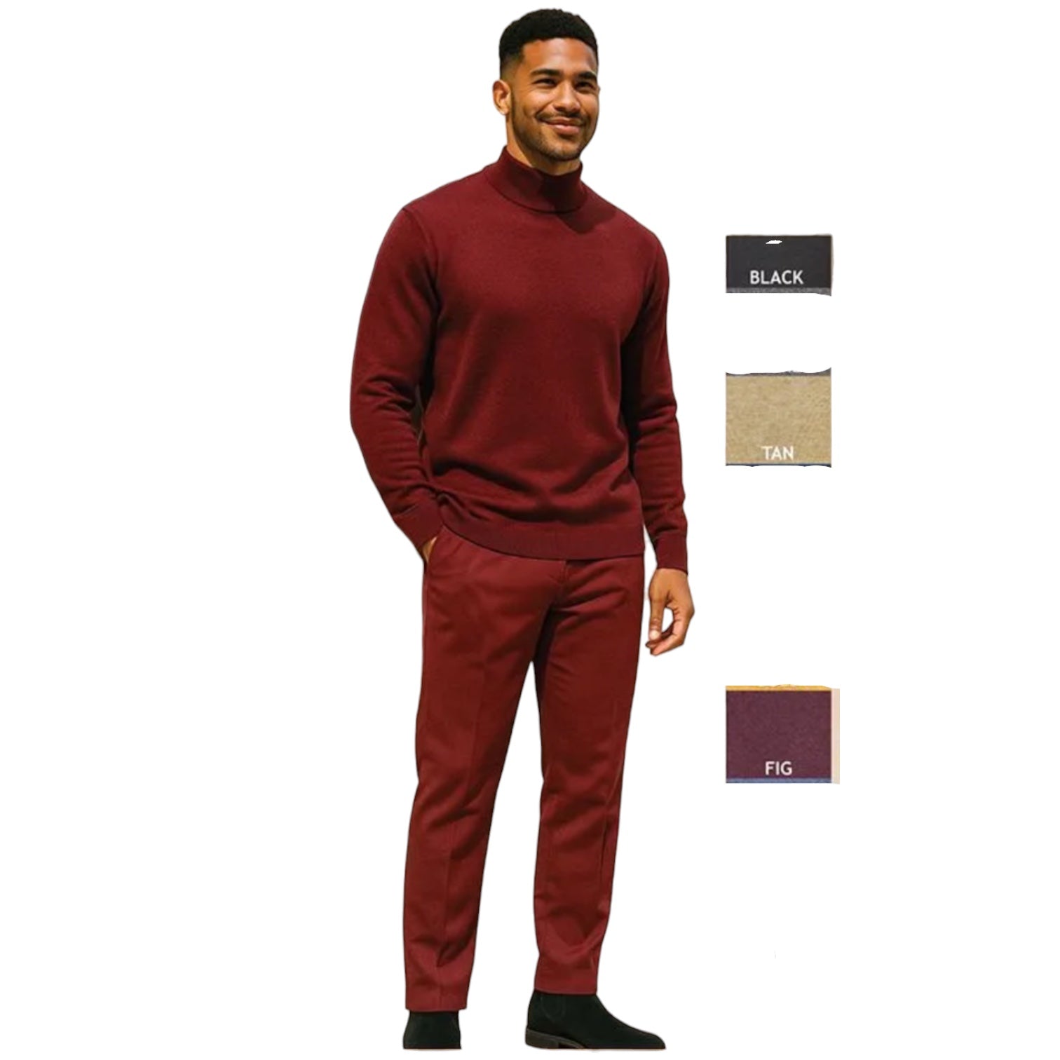 STACY ADAMS: Solid Mockneck Sweater 62300