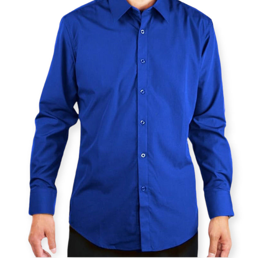 AMANTI: Slim Dress Shirt Royal / 16.5 36/37