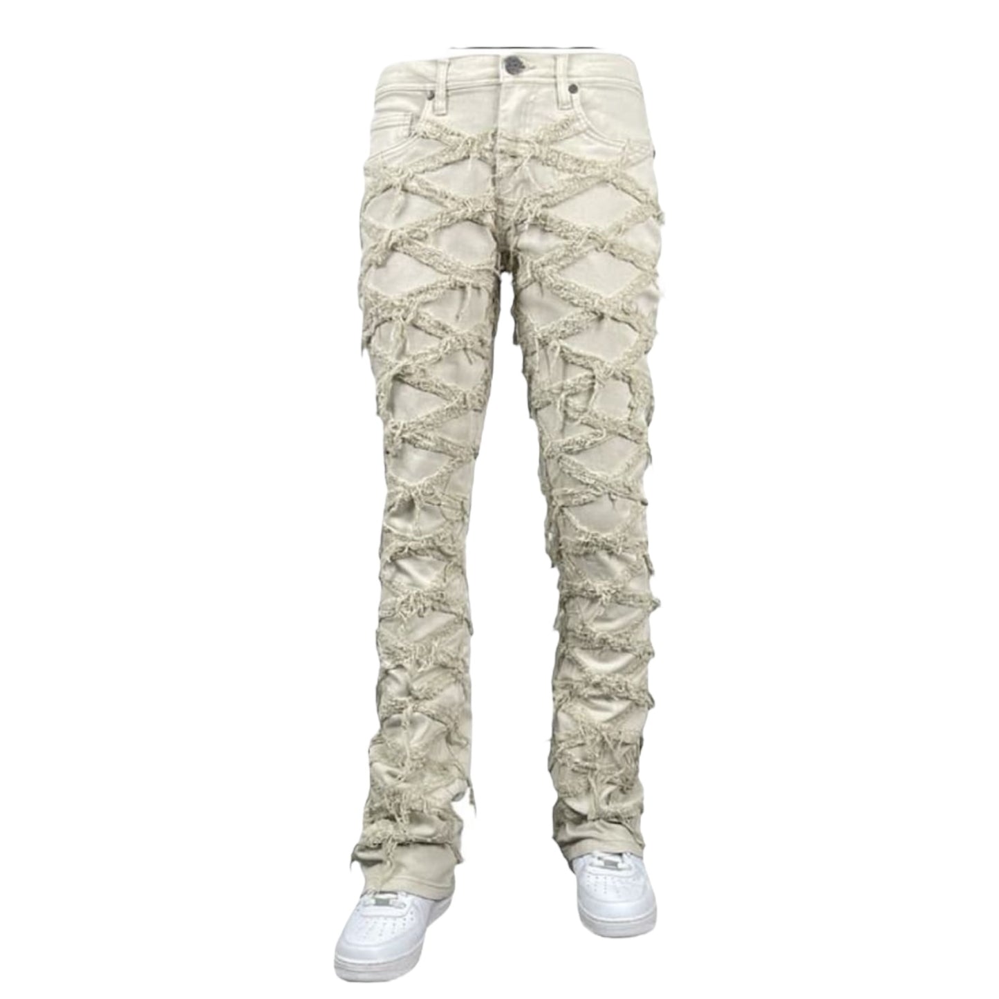 BLIND TRUST: Cross Stacked Jeans BTP25727