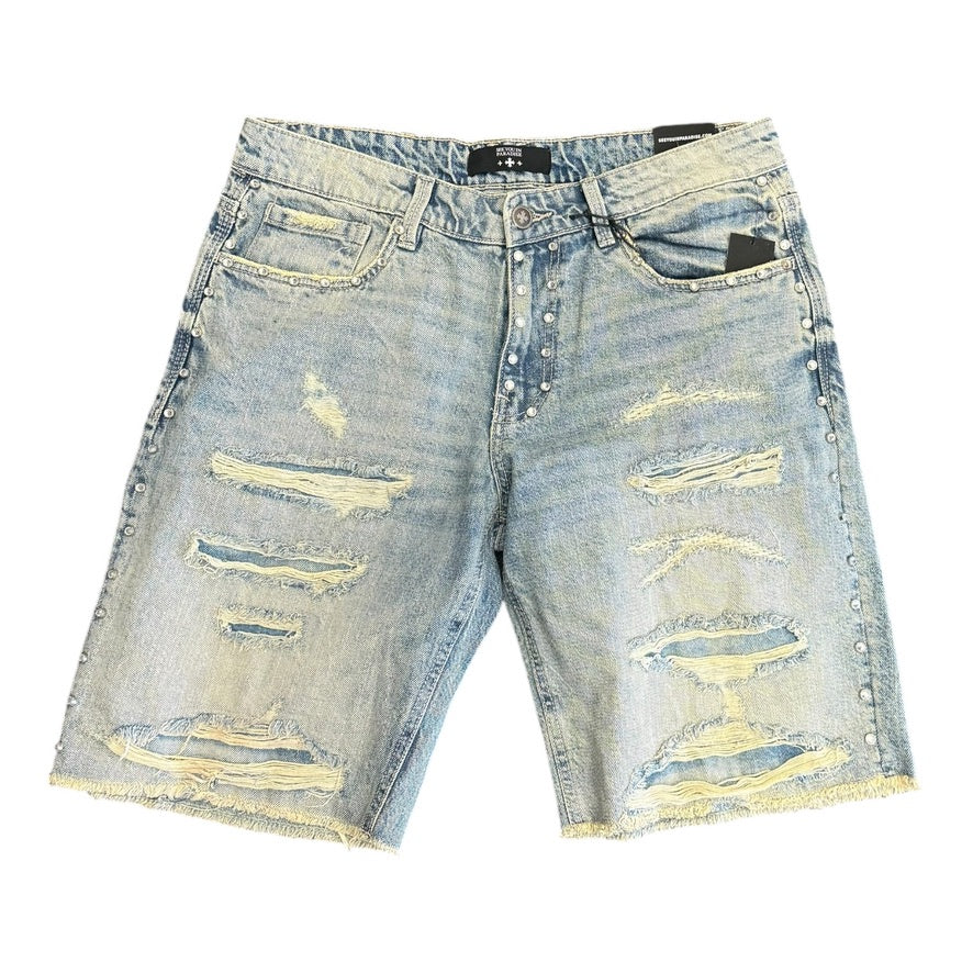 JORDAN CRAIG: Distressed Rhinestone Shorts JBP109S