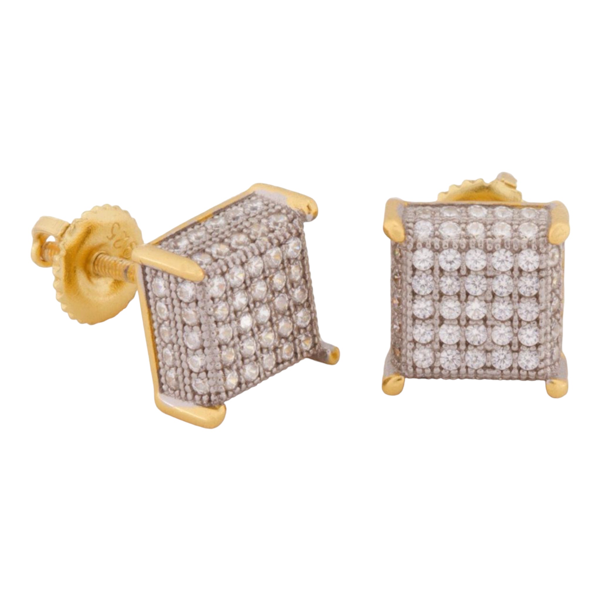 KING ICE: Prong Stud Earrings