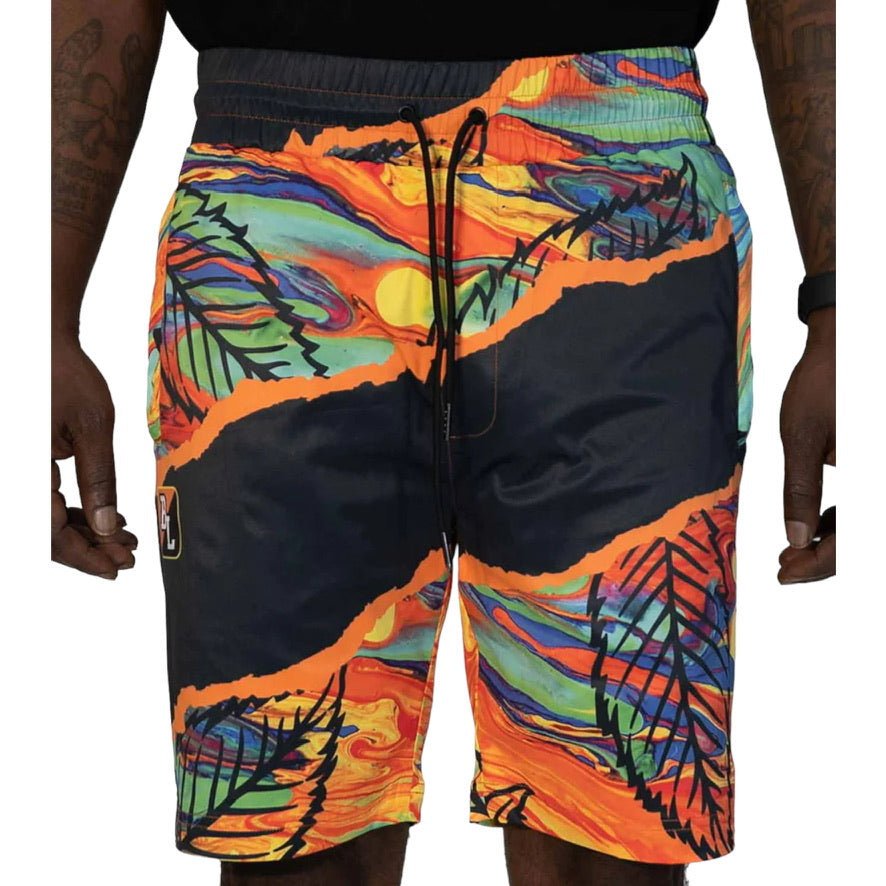 BLAC LEAF: Lava AOP Nylon Shorts 101