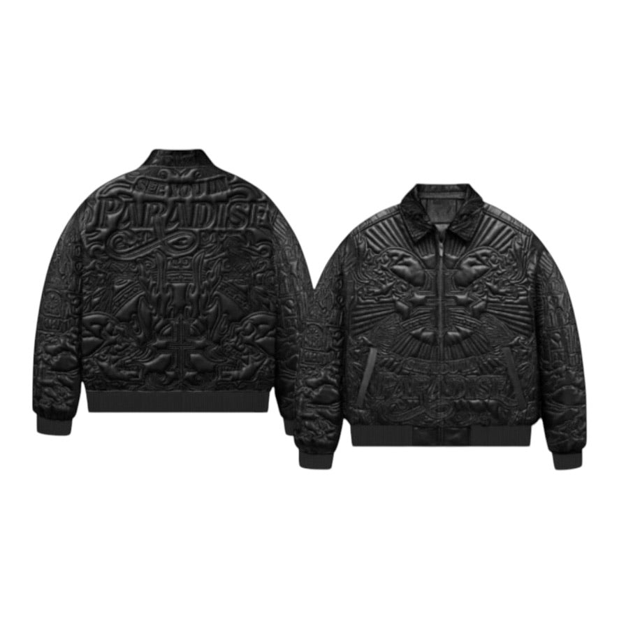 JORDAN CRAIG: Embroidered PU Jacket 91683
