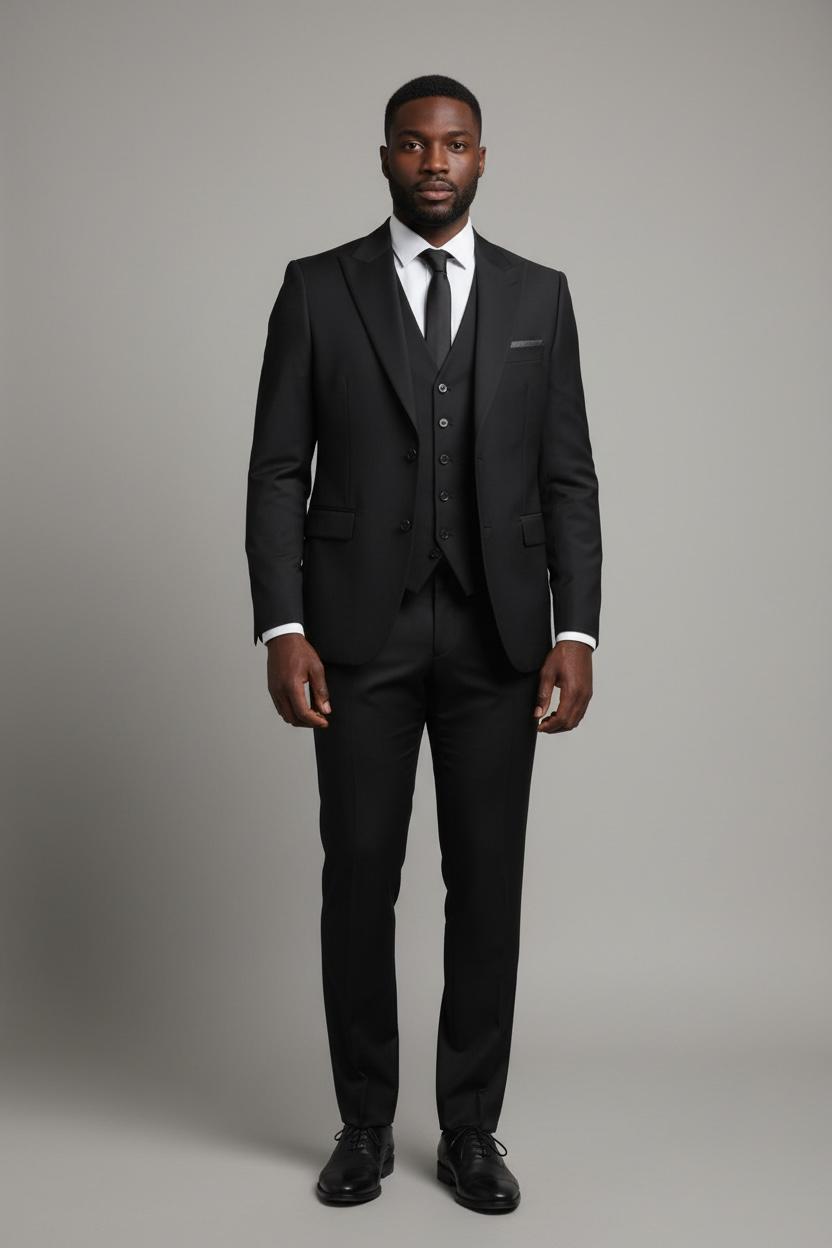 NOAH JOHN: Solid 3pc Modern Suit