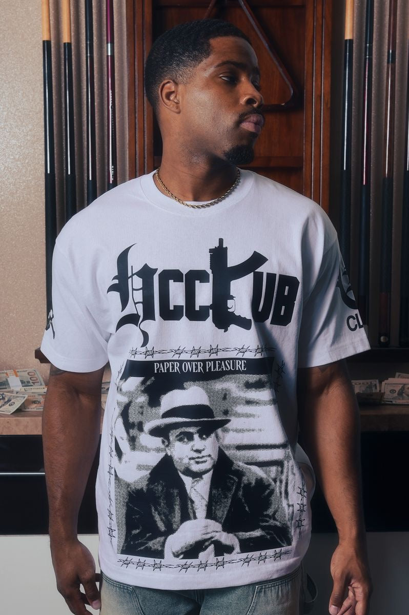 HUSTLER'S COUNTRY CLUB: Paper Over Pleasure SS Tee