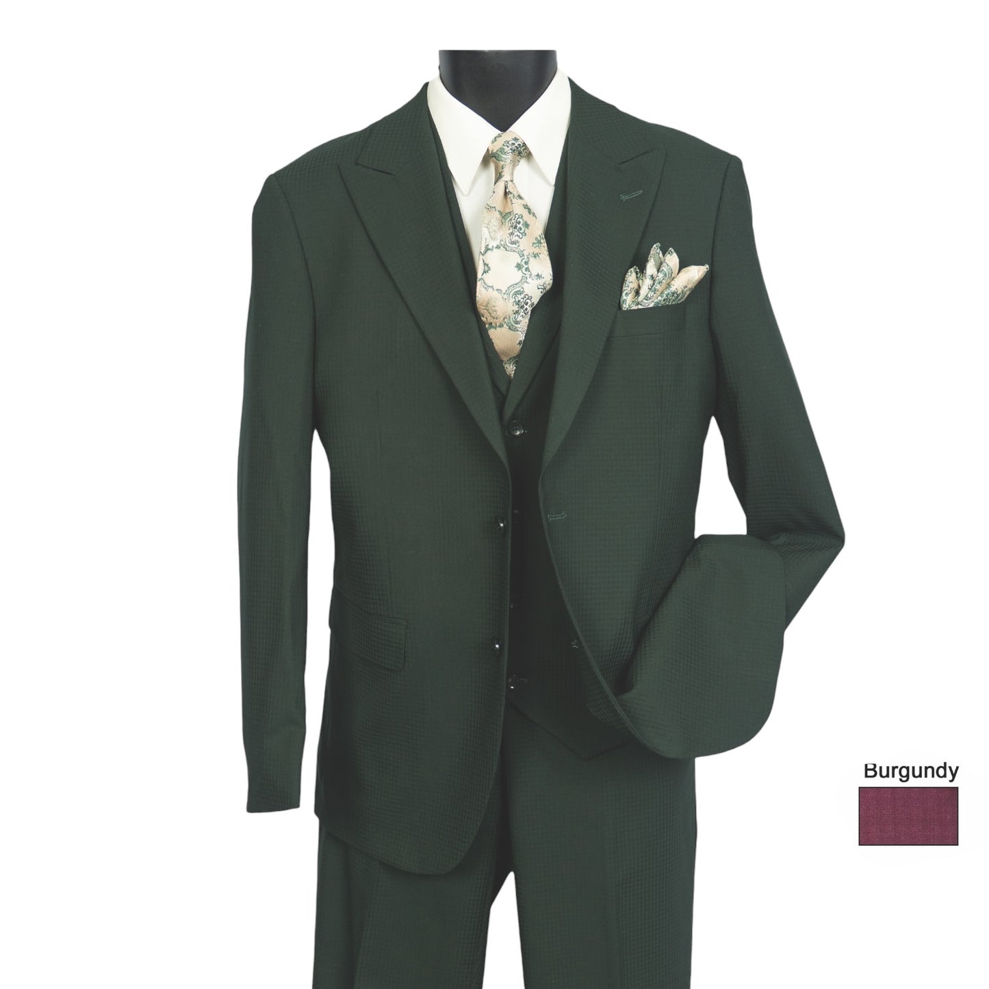 MAZARI: 3PC  Pett Vested Modern Fit Suit 1000