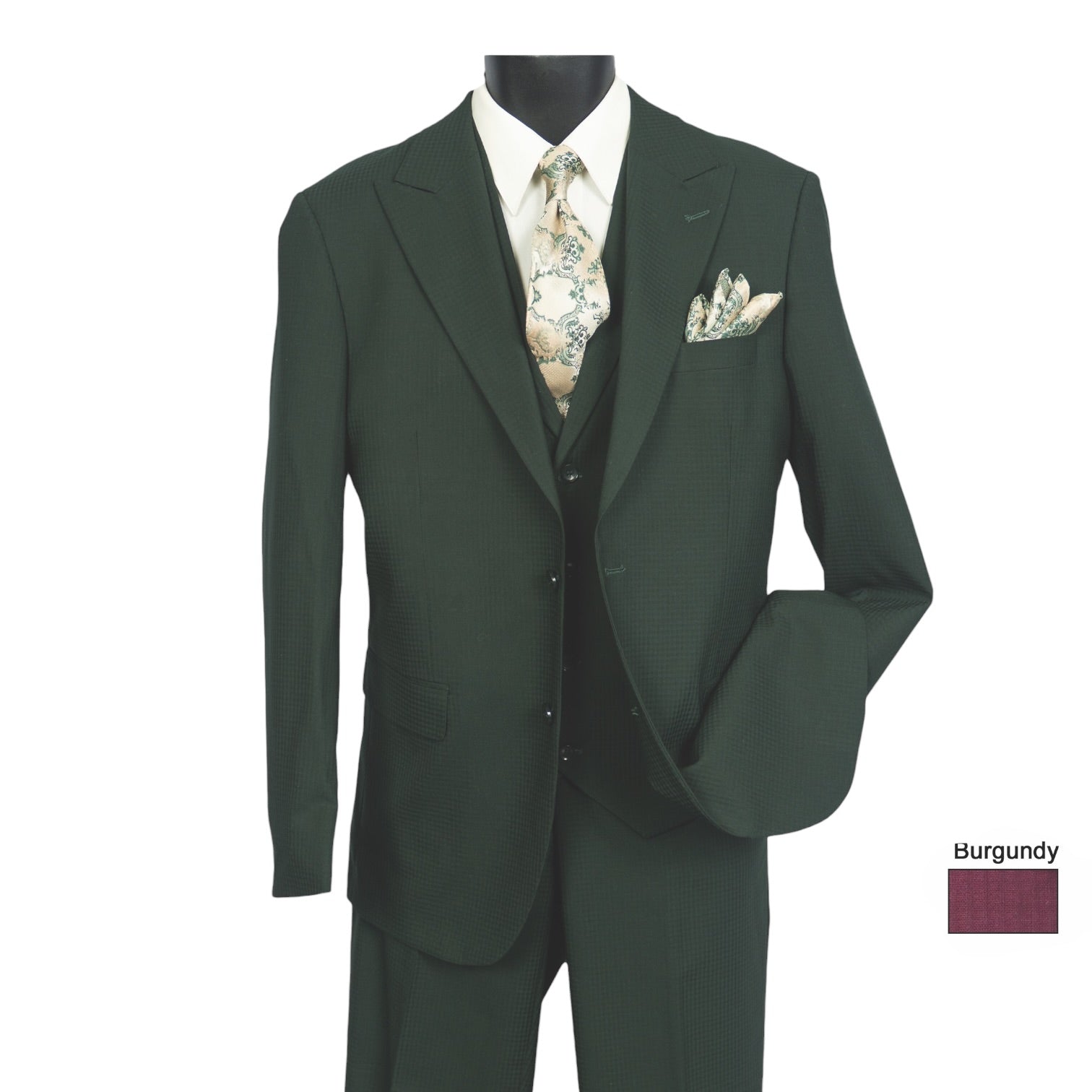 MAZARI: 3PC  Pett Vested Modern Fit Suit 1000