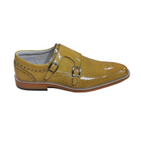 GIOVANNI: Rocky Wing Tip Double Monk Strap