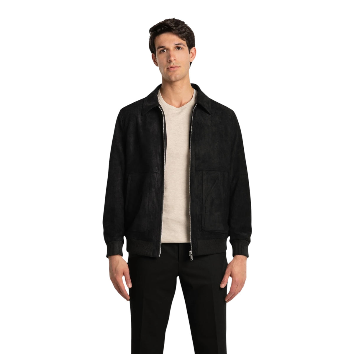 R. LEWIS: Suede Bomber Jacket RLO12