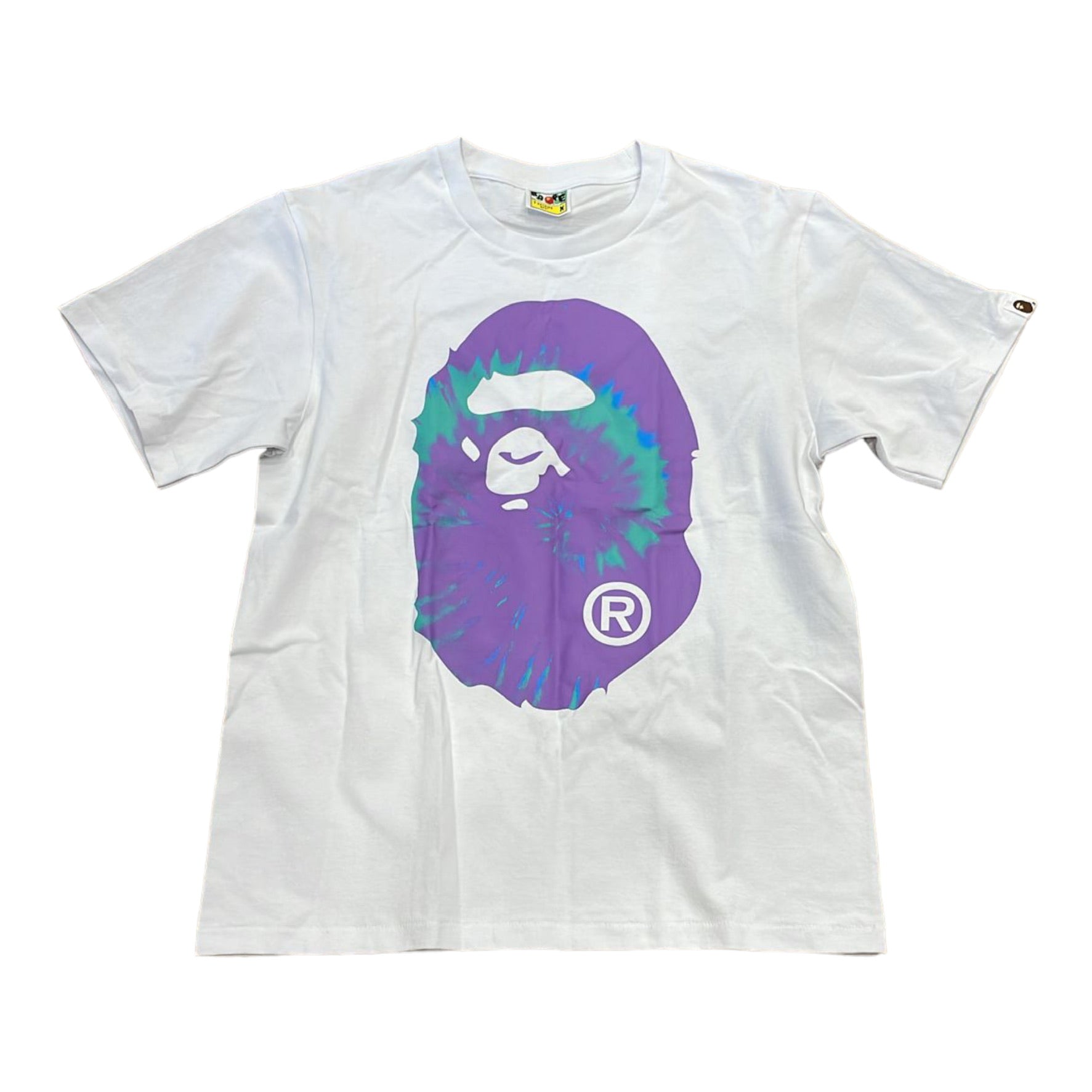 BATHING APE: Tie Dye Bape Head SS Tee