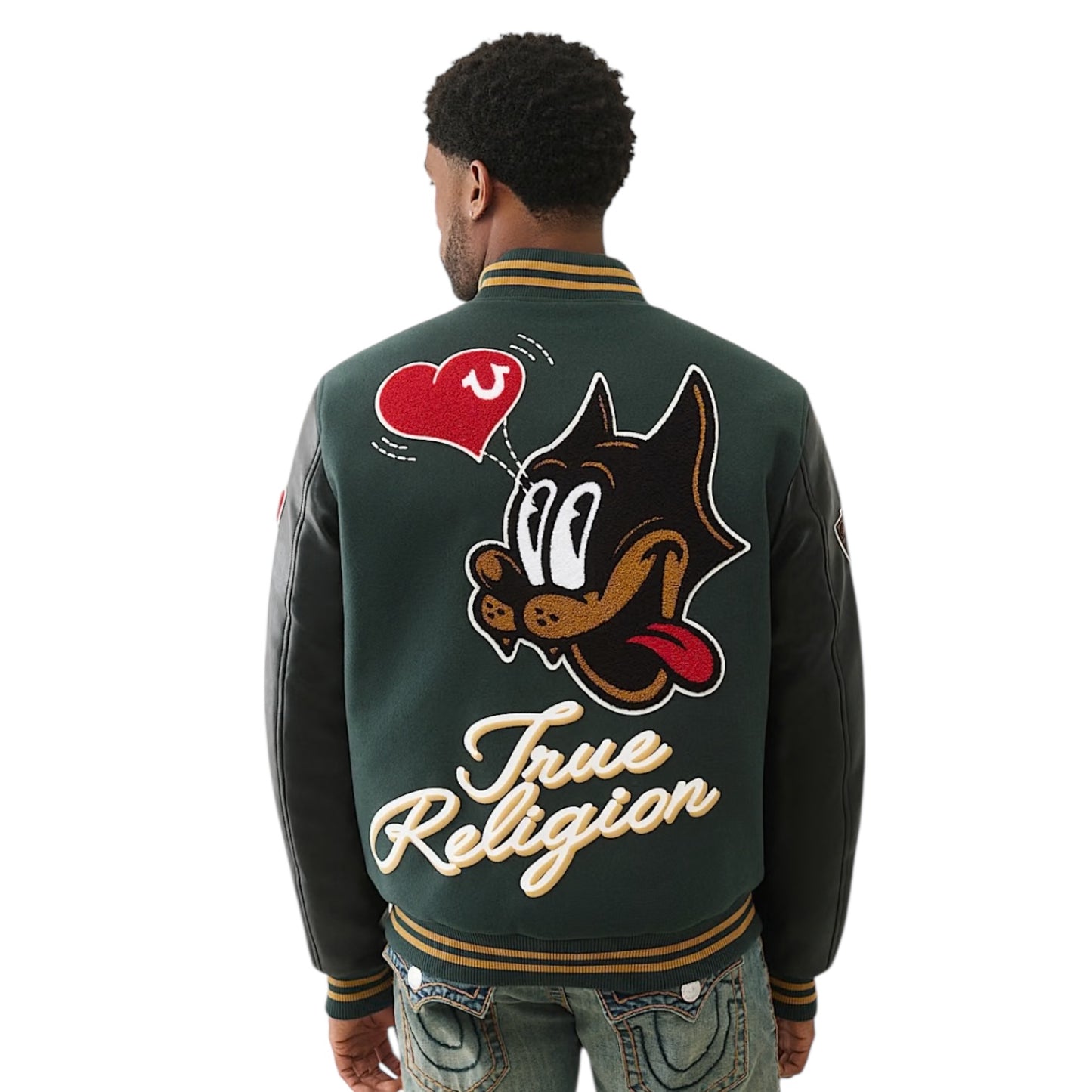 TRUE RELIGION: Vintage Cat Varsity Jacket 109790