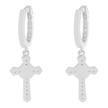 KING ICE: Iced Wrap Cross Earrings