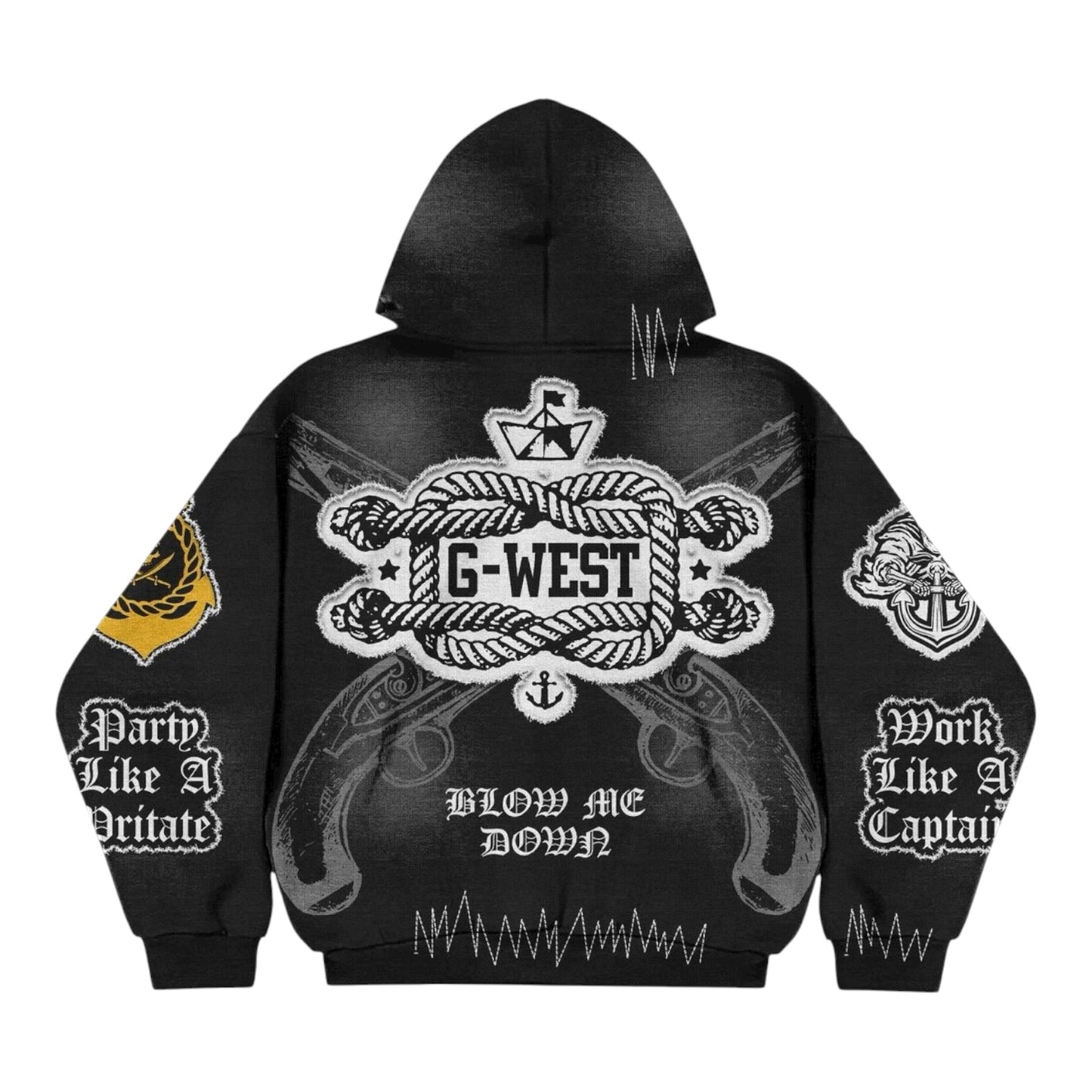 G*WEST: Work Like a Captain Zip Up Hoodie 1101