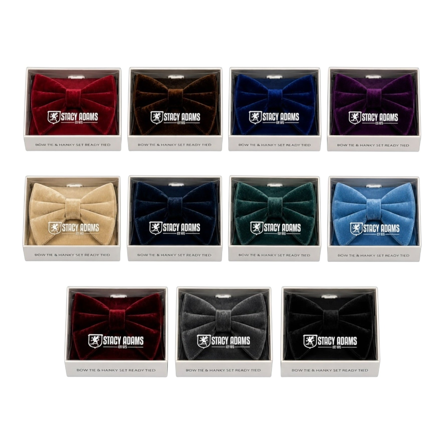 STACY ADAMS: Solid Velvet Bow Tie SBV301