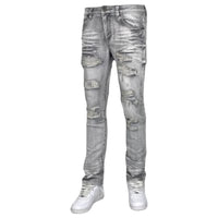 BLIND TRUST: Rip Slim Fit Jeans BTP24035