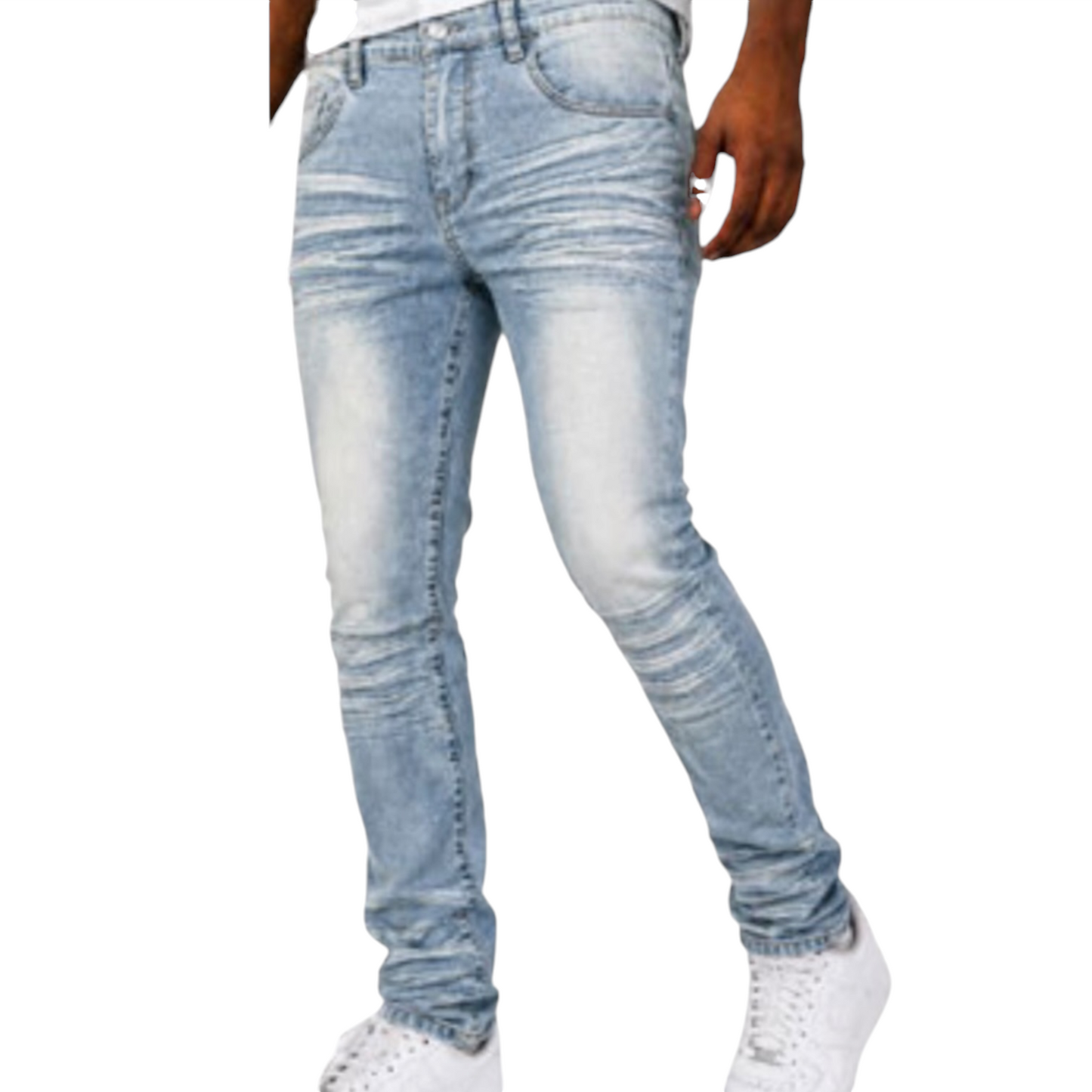 BLIND TRUST: Acid Wash Slim Jeans BTP24082
