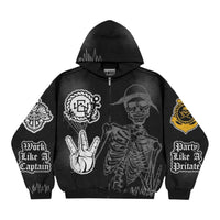 G*WEST: Work Like a Captain Zip Up Hoodie 1101