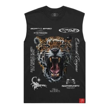 HASTA MUERTE: Leopard Roaring Sleeveless Tee