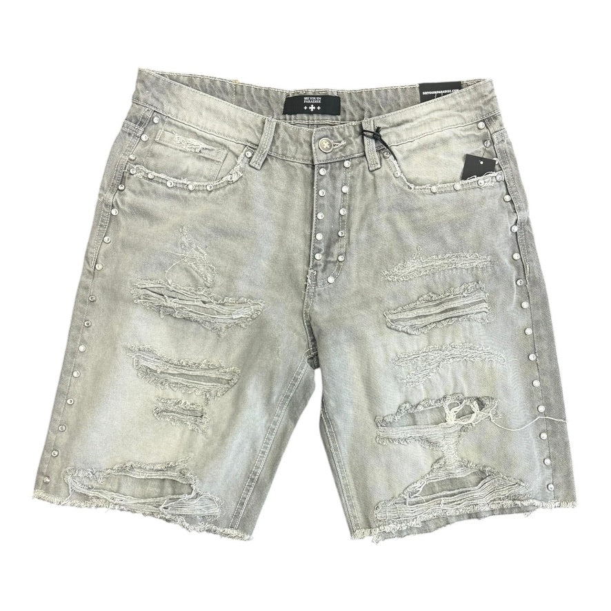 JORDAN CRAIG: Distressed Rhinestone Shorts JBP109S