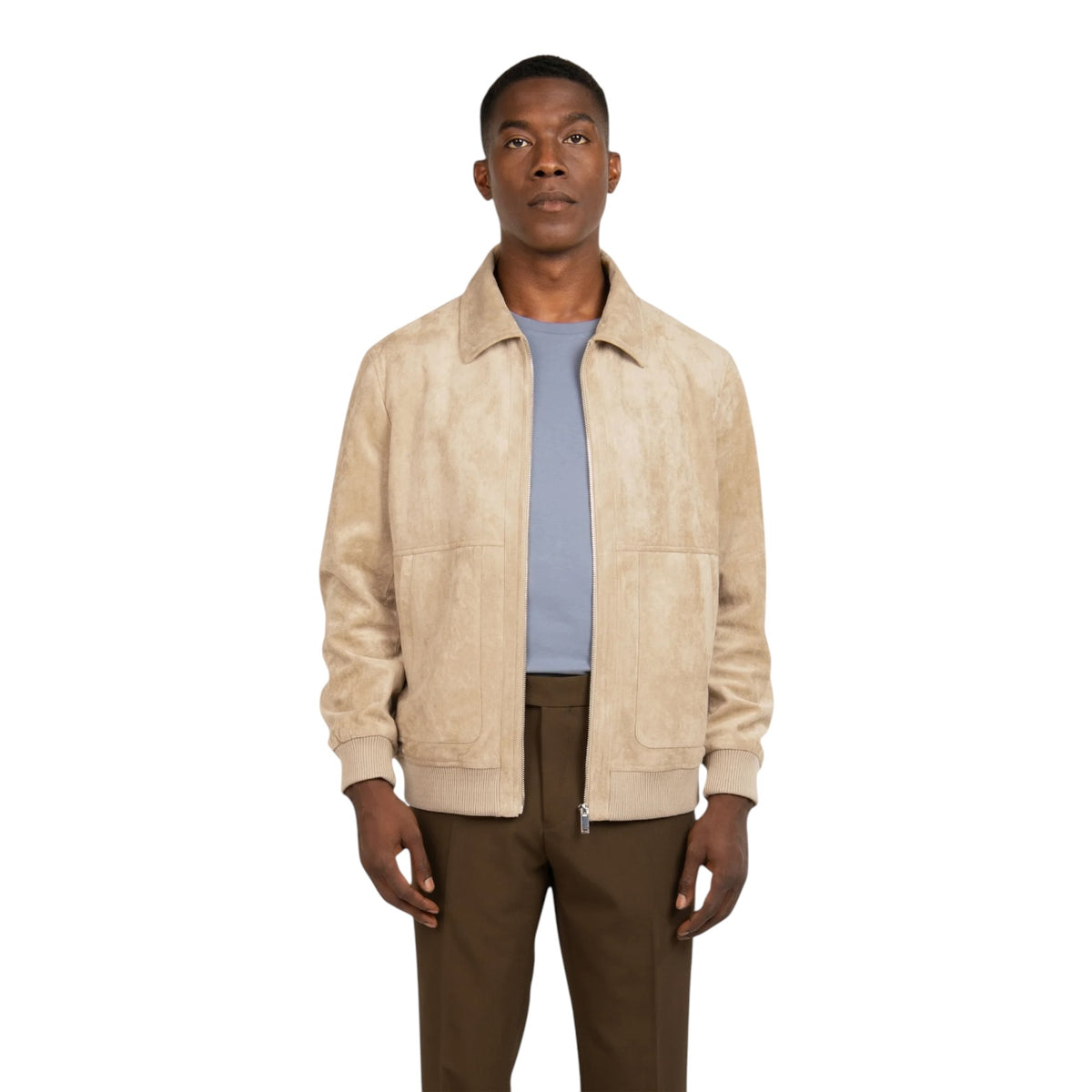 R. LEWIS: Suede Bomber Jacket RLO12