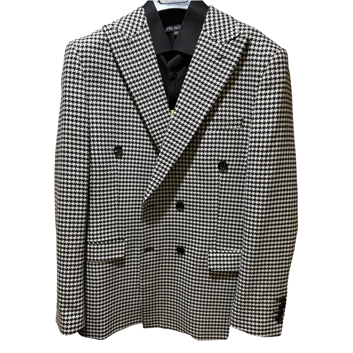 NEEDLE & STICH: Houndstooth Double Breast Blazer DBJ-121