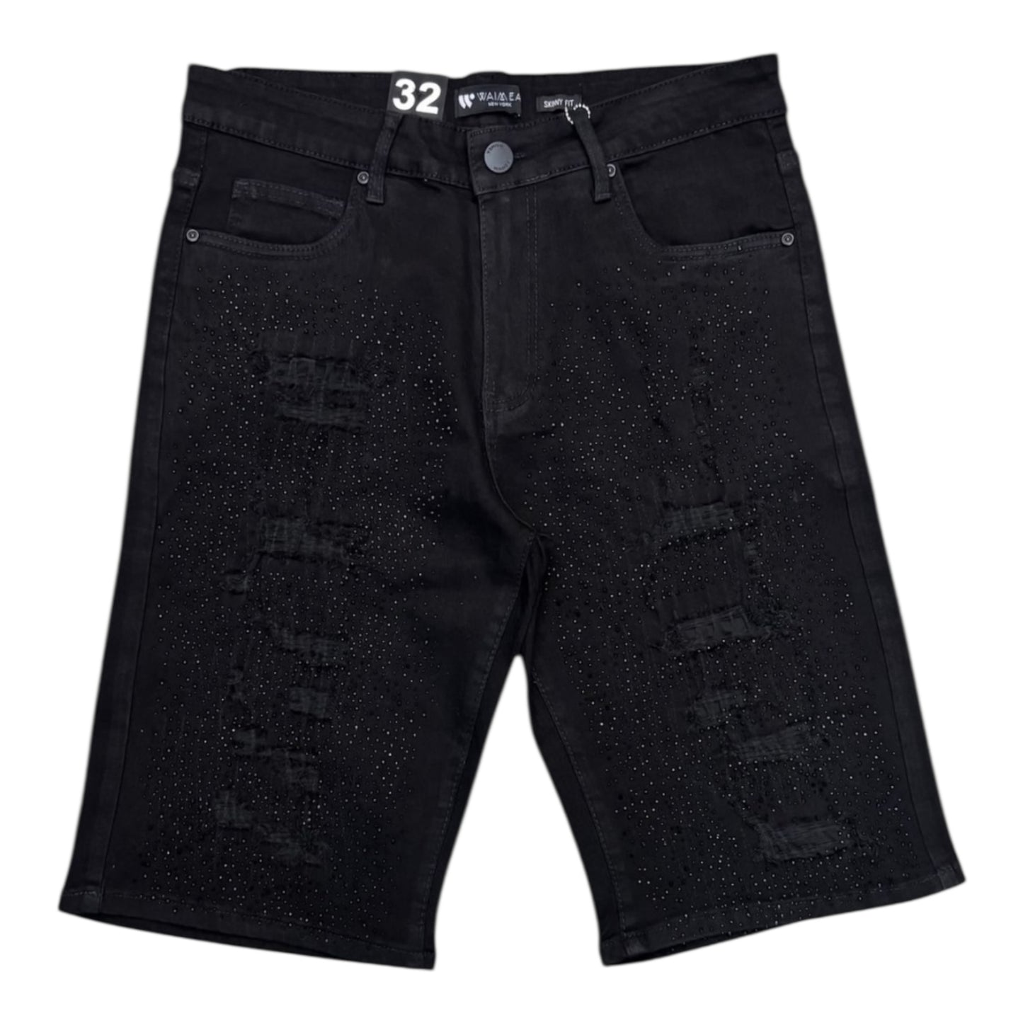 WAIMEA: Rhinestone Denim Shorts M7516