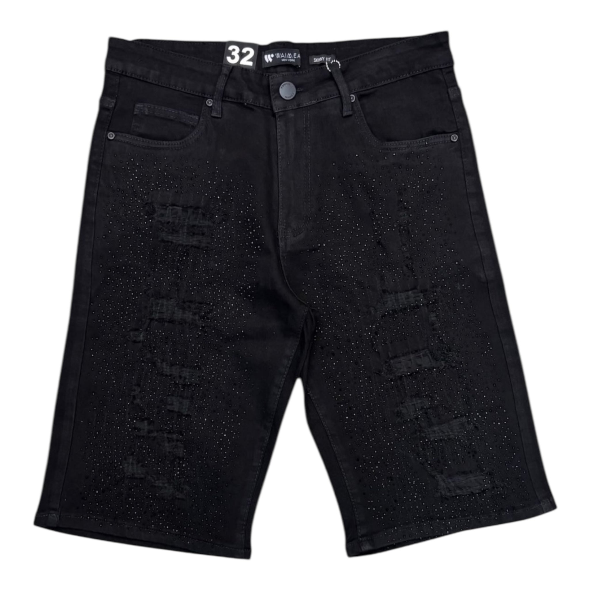 WAIMEA: Rhinestone Denim Shorts M7516