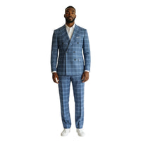 TAYION: Double Breast Plaid Modern Suit RAZ0092