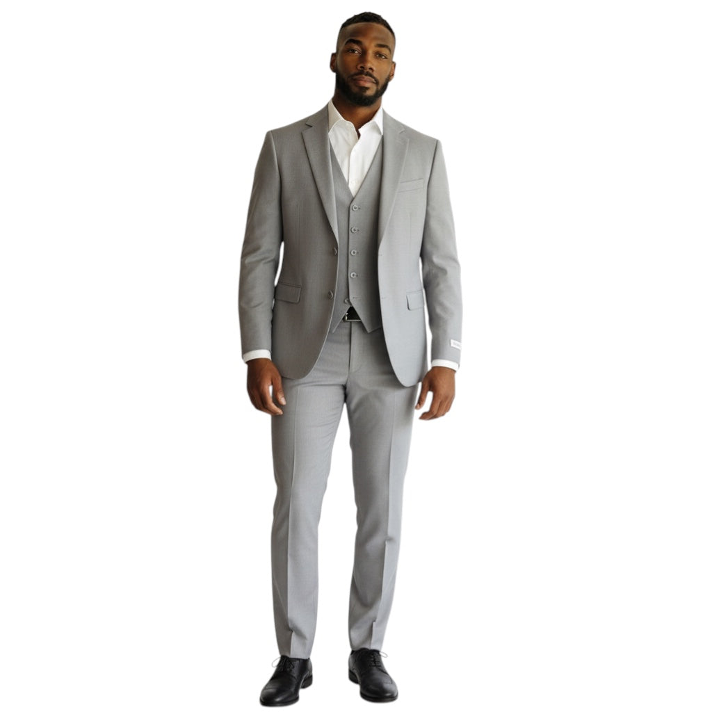 NOAH JOHN: Solid 3pc Slim Suit DK