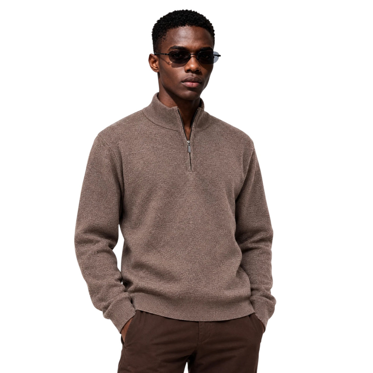 JASPER CLAY: 1/4 Zip Chenille Sweater JSC-508