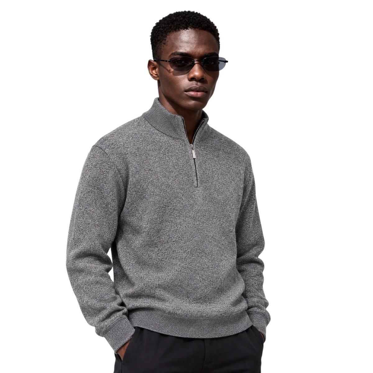 JASPER CLAY: 1/4 Zip Chenille Sweater JSC-508