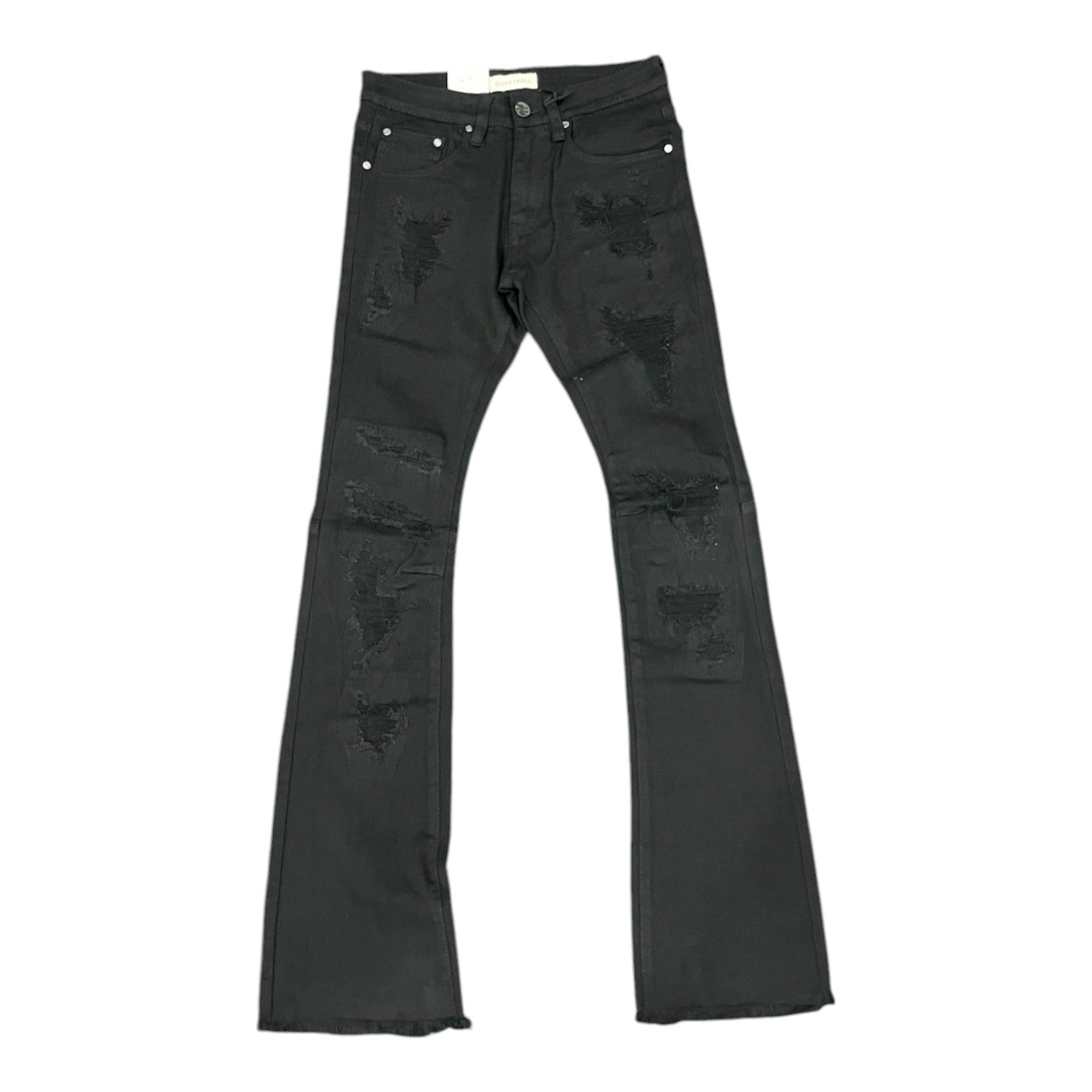 BLIND TRUST: Distressed Stacked Jeans BTP24260